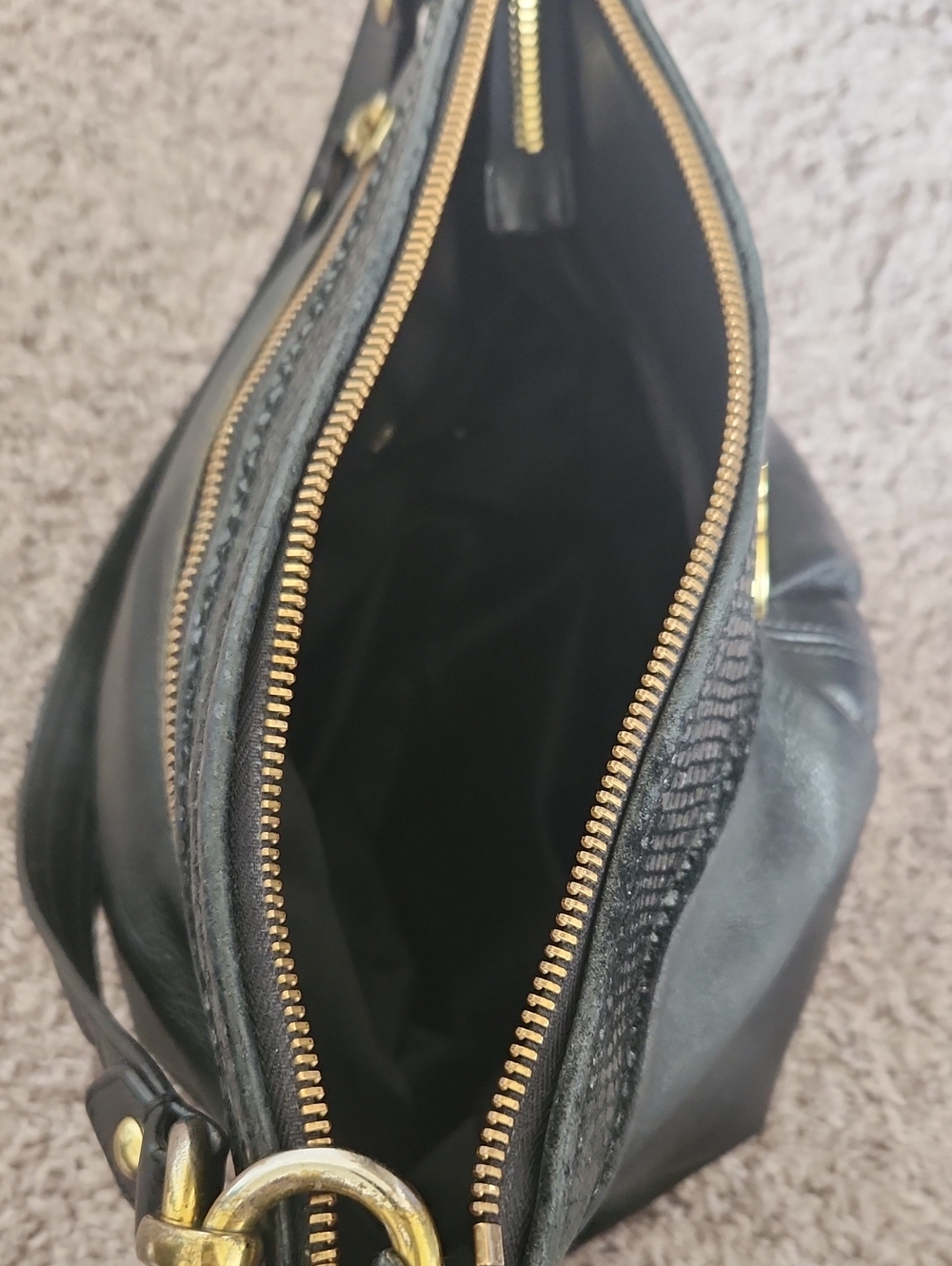 Vintage Coach Ashley Hobo Black Snake Bag - Picture 7 of 13